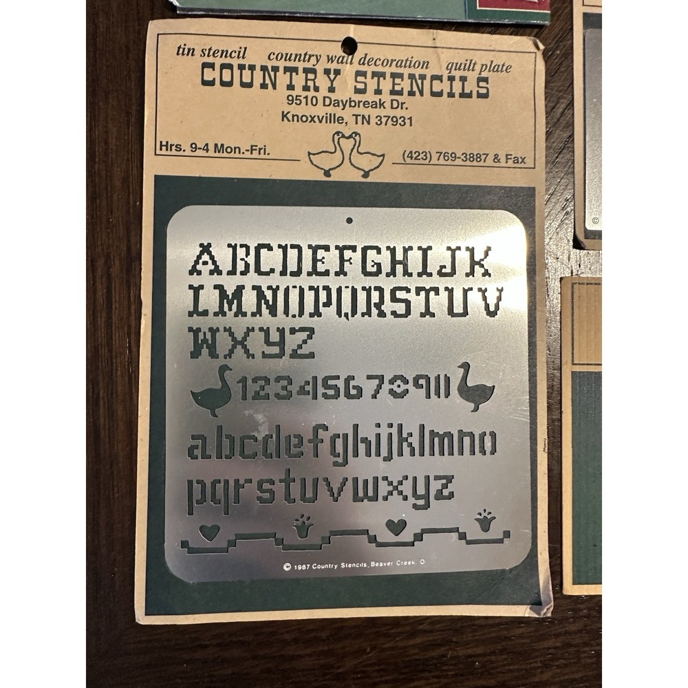 New Lot Of 5 Country Stencils Tin Quilt Plates VTG Folk Art Farmhouse Ivy Fruit - Picture 2 of 8